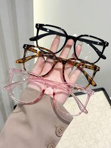 6pcs Women's Square Plastic Full Frame Spring/Summer Bright Color Windproof Cute Multi-Color Classic Portable INS Style Casual Glasses Set, Suitable For Various Face Shapes, Applicable For Office, School And Other Occasions - White - View 18