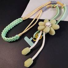 1PC Floral 2-Strand 3-In-1 Braided Crossbody Phone Lanyard, Adjustable Floral Braided Phone Strap, Dual-Use Crossbody Bag And Wrist Strap, Colorful Durable Nylon, Suitable For All Phones, Perfect For Outdoor Activities, Phone Lanyard With Metal Buckle, Random Color - Tassel Flower Woven Lanyard - View 8