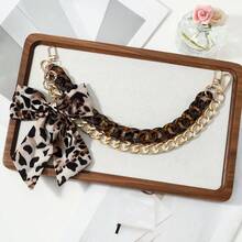 1pc Vintage Fashion Versatile Multicolor Leopard Print Bow Open Ring Chain DIY Keychain Bag Pendant, Suitable For Girls And Best Friends Daily Wear, Holiday Gift - Multicolor - View 10