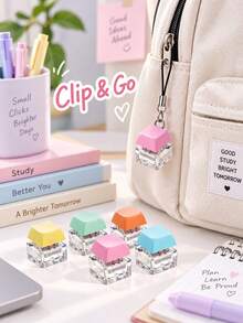 48/24/12/8/4/2/1pc Stealth Click Fidget Keychain - A Tactile Toy Designed To Stress And Enhance Focus. This Ultra-Portable Mini EDC Gadget Features A Satisfying Silent Press, Perfect For Use At The Office, During Study Sessions - Multicolor - View 5