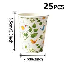 10/25/50pcs Coffee Cups/Drinking Cups - Rose Printed Paper Cups (Suitable For Bachelorette Parties, Weddings And Various Parties) - Multicolor - View 13