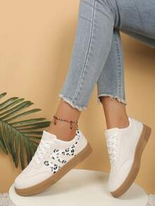 Women's Korean Style Tennis Shoes Spring Summer Fashion Sports Casual Sneakers - Off-white - View 3