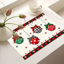 1pc 2D Christmas Absorbent Mat, Christmas Decorative Pattern, Kitchen Countertop Absorbent Drying Mat, Coffee Machine Mat, Pour Over Coffee Pot Mat, Dish Drainer Mat, Non-Slip Heat Resistant Kitchen Mat, Dining Table Mat, Breakfast Mat, Washing Machine Mat, Home Kitchen Dining Table Coffee Shop Bar Decorative Mat, Holiday Party Housewarming Gift - Multicolor - View 11