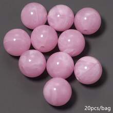 20pcs/Pack 20mm Acrylic Dual-Color Cloud Gradient Beads DIY Handmade Phone Chain Keychain Bag Charm Clothing Belt Decoration Large Diameter Beads - 20mm Two-tone Round Bead - View 17