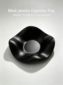 1pc Wavy Jewelry Tray, Asymmetrical Round Jewelry Storage Dish, Ring, Necklace, Earring Collection Storage & Display, Wedding Keepsake Gift, Suitable For Valentine's Day, Mother's Day. - Multicolor - View 4