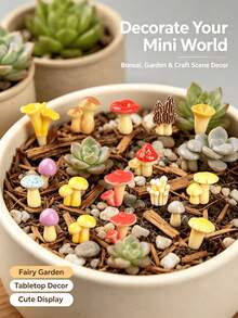 32/16/8pcs Mini Resin Mushrooms, Suitable For Outdoor Home Decor, Cake Decoration, DIY Crafts And Micro Landscape Plant Pot Accessories, Landscaping... - A - View 9