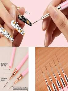 31Pcs Nail Art Tools Set, Nail Art Brushes, Liner Pens, Dotting Tools, Nail Palette And Nail Stickers Tweezers, Multi Function Manicure Supplies For Nail Art Design - Multicolor - View 7