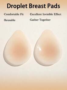 1 Pair Women's Silicone Breast Pads, Breathable Invisible Adhesive Lift-Up Bra Inserts For Strapless Dresses, Weddings, Parties & Daily Wear - Multicolor - View 6