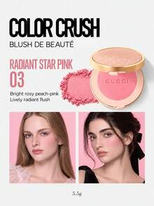 Gucci Blush De Beauté 亮澤啞光腮紅 -03-亮粉色 -5.5g-淨重 0.19 Oz - Matte Blush -03-Radiant Pink -5.5g-NET WT. 0.19 0Z. - 查看 3