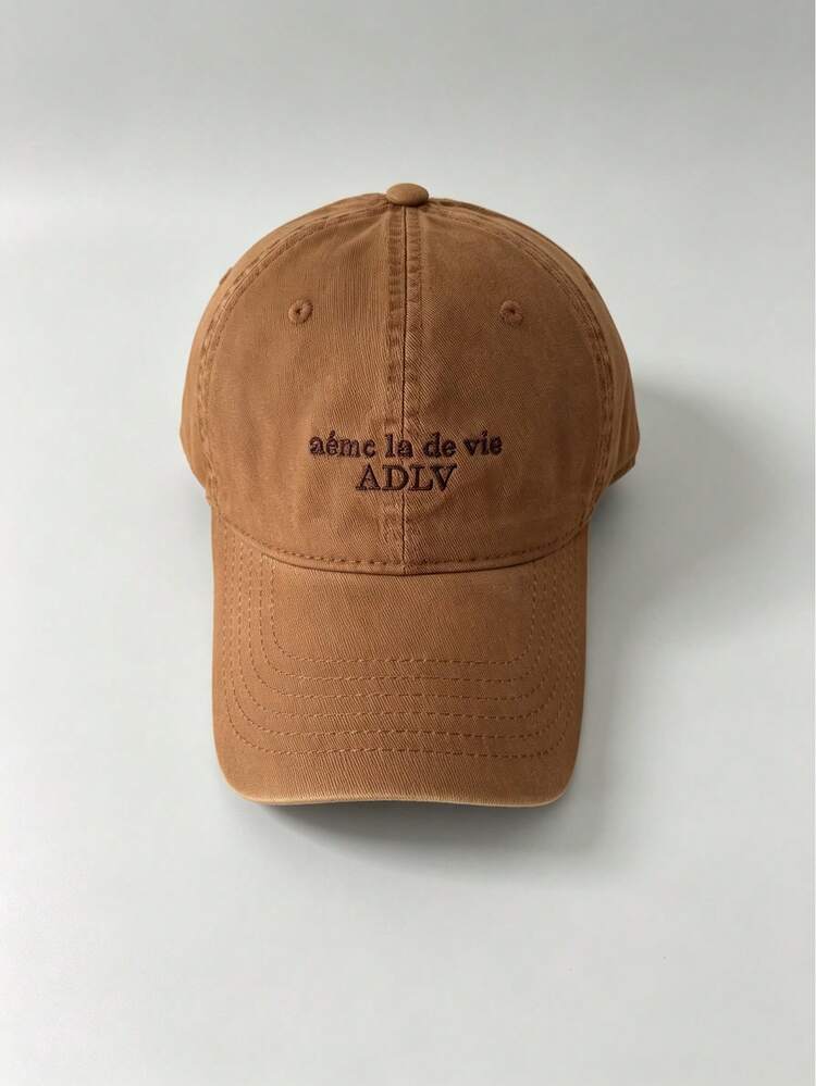 1件中性字母刺繡棒球帽，水洗布料可調節爸爸帽，時尚街頭風帽子，適合旅行與戶外活動 - 多色 - 查看 10