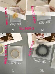 10pcs Self-Sealing EVA Zipper Bags - Jewelry Storage Bags, Suitable For Earrings, Rings And Accessories, Anti-Oxidation Reusable Sealed Packaging, Transparent Small Sealed Bags, Prevent Oxidation, Great Helper For Home And Travel - White - View 8
