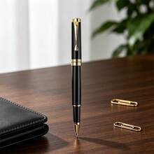 One Pen klassisk svart signaturpenna / minimalistisk neutral affärspenna / mjuk skrift / lämplig för kontorsbruk, möten, signaturer och studenter / elegant executive-penna - Penna - Visa 10