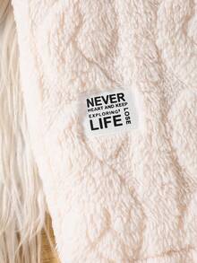 Young Girls Minimalist Fashion Beige High Neck Long Sleeve Suede Waist Dress, Autumn/Winter New Style - Beige - View 6