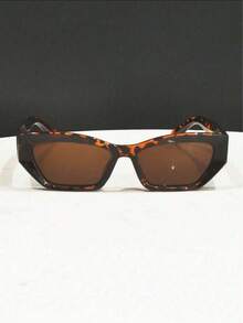 Leopard Print Retro Rectangular Plastic Fashion Sunglasses Classic Style Decorative Outdoor Travel Beach Vacation Casual Daily Wear Summer Sun Protection UV Protection Driving Glasses For Women And Men - Multicolor - View 2
