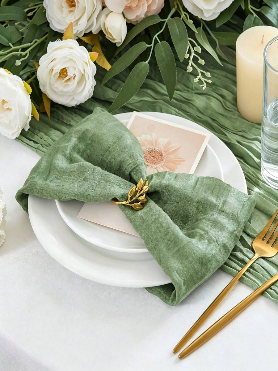 6/12/24/48pcs Gauze Cheese Cloth Napkins, 50 X 50cm Crinkled Dinner Napkins, Rustic Boho Table Decor Napkins For Wedding Party Events Home Dining