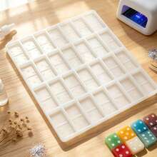 1pc 28 Blocks Silicone Mold For Domino Game, Diy Crystal Epoxy Resin Dropping Mold With Cute Cartoon Pattern, Early Education And Math Learning Educational Toy - White - View 1