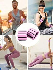 1/2pcs Adjustable Wearable Weighted Wristbands Fitness Set (Unisex), Suitable For Workout, Yoga, Walking, Running, Dancing, Pilates And Aerobic Exercise - Multicolor - View 3