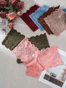 6pcs Plus Size Women's Sexy Lace Triangle Panties - Multicolor - View 7