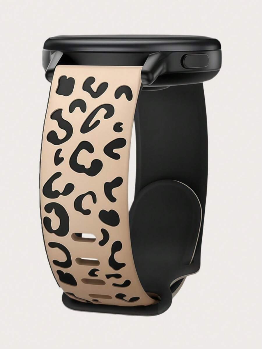 20mm 雙色豹紋雕刻矽膠手錶錶帶，相容於 Galaxy Watch 7 6 5 4 40mm 44mm/5 Pro/6 Classic 47mm/Watch 4 Classic/Active 2, 45mm/Watch 3/Watch 4 Classic 42mm 46mm Watch 6 47mm 43mm，波西米亞風防水運動替換錶帶，相容於 Honor，男女適用