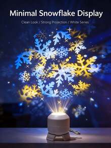 1pc LED Snowflake Projection Night Light, Dynamic Projection Lamp, USB Powered Adjustable Atmosphere Light, Suitable For Living Room And Game Room Decoration, Snowflake Theme Projection Lamp, Wall Rotating Decoration, 360° Rotating Dynamic Pattern Light Shadow Decoration, Lighting, Lamp, Bedroom Lighting, Birthday, Party, Photography Lighting, Bulb, Christmas, Snowflake, Light, Projector, Suitable For Ceiling, House, Room, College, Holiday, Living Room, Bedroom, Event - Dynamic Projector Light - View 7
