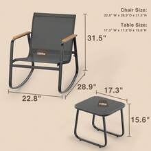 Outdoor Table & Chair Sets - Black - View 7