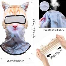 1pc Animal Shaped Windproof Warm UV Protection Decorative Animal Head Cover Outdoor Sun Protection Cycling Face Mask Sweat-Absorbing Motorcycle Helmet Inner Liner Cap Cute Pet Animal Head Cover - Animal Head Cover - View 2