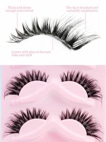 Cartoon-Style Voluminous Curly Eyelashes, Defined Hair Layers, Elongated And Lifted Outer Corners, Creating Lively Fox-Like Big Eye Effect - View 3