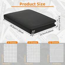 Album Coin Book Coins C Ollection Folder Holders Banknotes Pocket Collector - Black - View 4