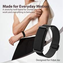 1 buah Tali Kepang Anyaman Diagonal yang Dapat Diatur, Cocok untuk Udara, Gelang Pengganti Nilon Lembut dan Bernapas dengan Gesper Logam - Untuk Fitbit Air - View 3