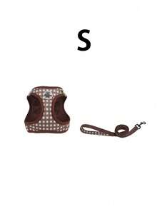 Pink Plaid Dog Harness Set With Drawstring, Adjustable Anti-Pull Vest For Small, Medium And Large Dogs And Cats, Breathable Mesh Design - Multicolor - View 18