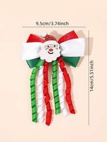 2pcs Christmas Curly Tassel Hair Clips For Girls /Elk Decor Alligator Clips Delicate Christmas Gift Hairpins Cute Sweet Party Kids Hair Accessories - Multicolor - View 7