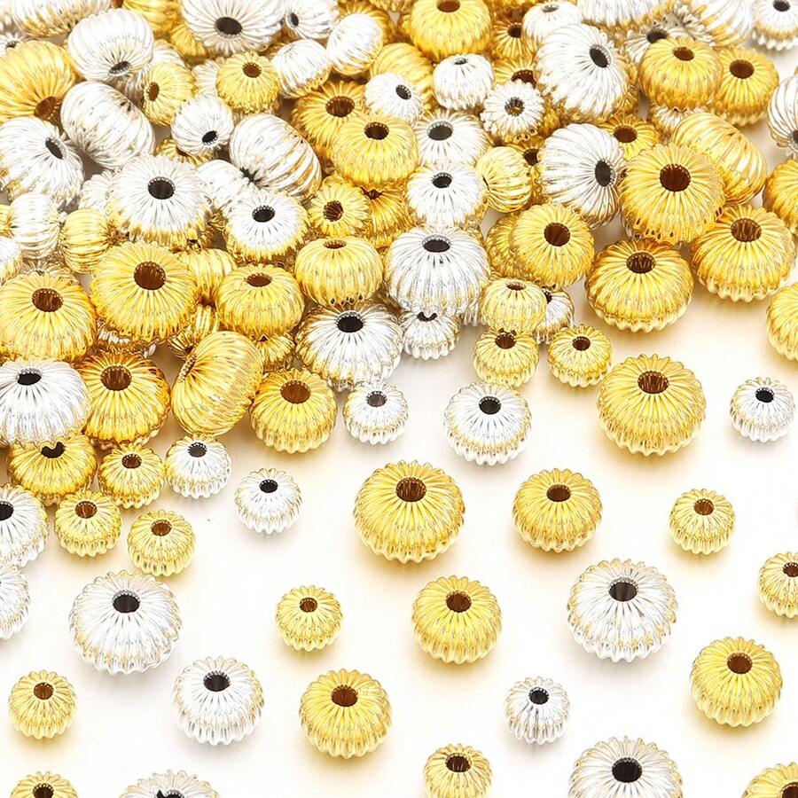 20pcs/Pack Copper Pumpkin Beads Spacer Beads For Braided Rope DIY Bracelet Necklace Pendant Jewelry Making Accessories