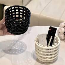 1pc Hollow Plastic Storage Box, Multi-Functional Organizer, Waste Face Towel Storage Box, Bathroom Sink Comb Holder, Makeup Brush Rack, Beauty Tool Storage Box, Suitable For Living Room, Bathroom, Kitchen, Student Dorm - Multicolor - View 8
