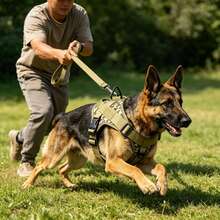 11-110 Lbs Durable Manual Tactical Vest For Medium To Large Dogs - Anti-Pull, Anti-Escape Harness With Reinforced Control Handle, Breathable Mesh Oxford Fabric, Suitable For Dog Walking, Training, Hiking (Leash Not Included) - Yellow - View 6