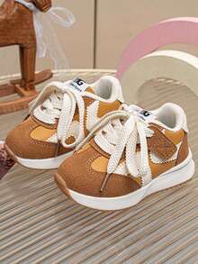 Unisex Kids Casual Soft Sole Colorblock Sneakers - Yellow - View 2