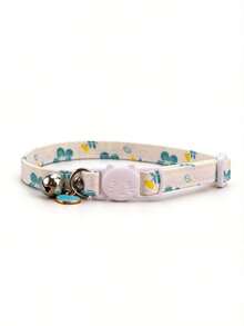 1 pieza Collar para gatos con patrón floral y cascabel, collar ajustable para el cuello de gatos - Multicolor - Ver 11