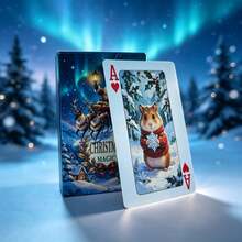 1 Set 55pcs Merry Christmas Magic Playing Cards, Portable Travel Card Game, Christmas Gift - Multicolor - View 1