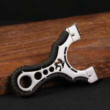 Stainless Steel Slingshot, Suitable For Outdoor Hunting And Target Practice, Heavy-Duty Hunting Slingshot With Rubber Bands, Random Rubber Band Color, Random Leather Pouch Color, Shape, And Size - A - View 8