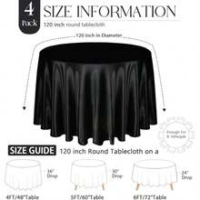 1pc Multi-Color Minimalist Classic Round Tablecloth, Suitable For Wedding, Valentine's Day And Home Decor - Black - View 3