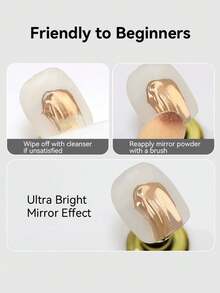 BORN PRETTY 10ml Base Gel Nail Polish Untuk Nail Powder 1/2PCS, Untuk Mendapatkan Hasil Akhir Manikur Mengkilap Metalik, Gel Kuku Fungsional yang Dapat Dilepas untuk Seni Kuku Efek Cermin DIY Kuku Halloween Kuku Natal - Mantel Atas - View 7