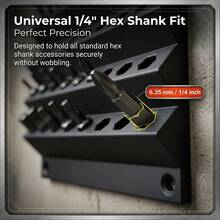 Wall-Mounted Drill Bit Storage Rack, Multi-Layer Wall-Mounted Hex Drill Bit Holder, Large Capacity Anti-Clogging Drill Bit Storage Organizer, Suitable For Screwdriver Bits And Drill Bits, Workshop Garage Tool Storage And Organization - Multicolor - View 7