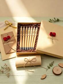 1 Set Floral Greeting Card & Personalized Pen Set, Ideal Christmas Gift For Colleagues And Friends To Express Gratitude - Sets - View 2