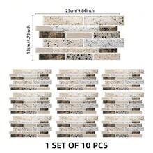 10pcs Self-Adhesive Tile Stickers Removable Waterproof Splash-Proof Wall Decals For Bathroom Kitchen Living Room Home Decor DIY Mural Stickers - 10 Pcs - View 13