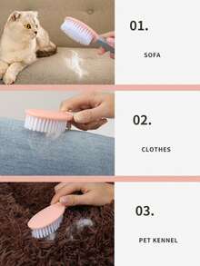 1 Set Pet Grooming Brush, Soft Bristle Dog And Cat Hair Removal Brush, Multi-Function Pet Bathing And Cleaning Brush, Suitable For Puppies And Kittens - View 4