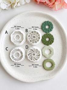 Round Cutters Clay Cutters For Earrings, Minimalist Acrylic Polymer Clay Earring Cutter Mold, Floral Patterns Small Shape, Jewelry Making Supplies - White - View 11