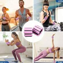 1/2pcs Adjustable Wearable Weighted Wristbands Fitness Set (Unisex), Suitable For Workout, Yoga, Walking, Running, Dancing, Pilates And Aerobic Exercise - Multicolor - View 2