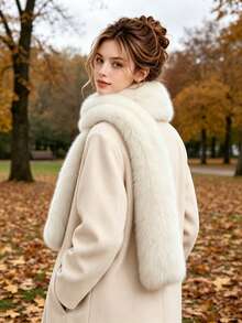 Faux Fur Scarf For Women, Luxury Fluffy Long Neck Wrap, Elegant Plush Scarf, Winter Warm Accessory For Coat Matching - Multicolor - View 6
