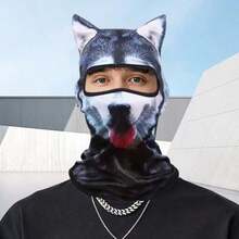 1pc Animal Shaped Windproof Warm UV Protection Decorative Animal Head Cover Outdoor Sun Protection Cycling Face Mask Sweat-Absorbing Motorcycle Helmet Inner Liner Cap Cute Pet Animal Head Cover - Animal Head Cover - View 6