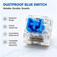 Mechanical Keyboard Blue Switch 3Pin Clicky Tactile Switch Replacement, Includes Keycap Puller And Switch Puller Kit, Suitable For Custom Mechanical Keyboard Repair And Modification - View 10