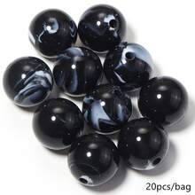 20pcs/Pack 20mm Acrylic Dual-Color Cloud Gradient Beads DIY Handmade Phone Chain Keychain Bag Charm Clothing Belt Decoration Large Diameter Beads - 20mm Two-tone Round Bead - View 20